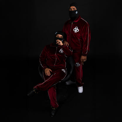 LUXURY DISTRESSED VELOUR TROUSERS